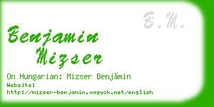 benjamin mizser business card